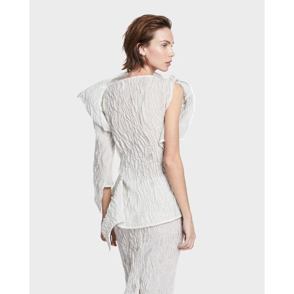Maticevski Scintilla Top in White | Off The Shoulder | Coveti