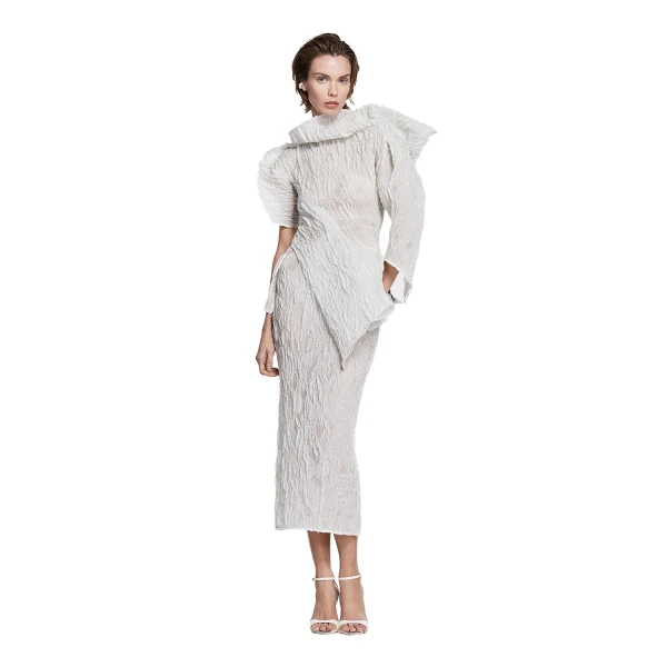 Maticevski Scintilla Top in White | Off The Shoulder | Coveti