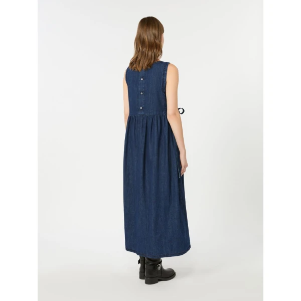 Max Mara Abano Cotton Denim Dress in Navy | Maxi Dresses | Coveti