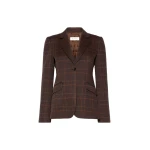 Max Mara Abate Wool and Cotton Single-Breasted Blazer in Brown Bordeaux | Blazers | Coveti