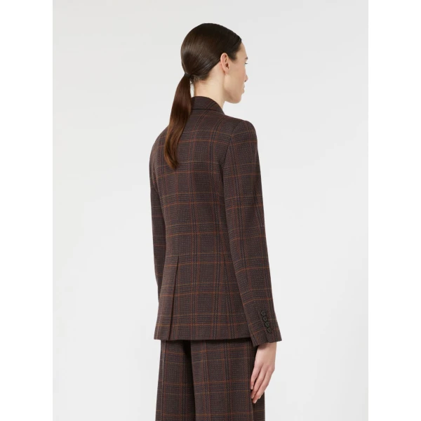 Max Mara Abate Wool and Cotton Single-Breasted Blazer in Brown Bordeaux | Blazers | Coveti
