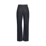Max Mara Abbono Denim-Look Barrel-Leg Trousers in Midnight Blue | Denim | Coveti