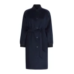 Max Mara Abbono Padded Double Wool Coat in Navy | Wool Coat | Coveti
