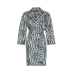 Max Mara Abetaia Short Printed Silk Wrap Dress in Ultramarine | Mini Dresses | Coveti