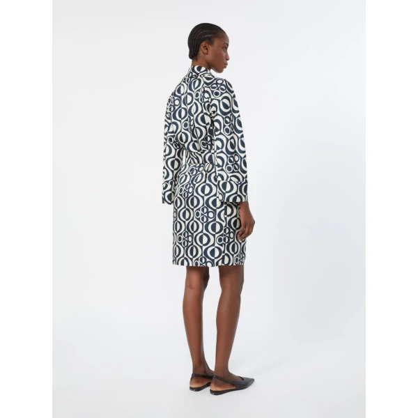 Max Mara Abetaia Short Printed Silk Wrap Dress in Ultramarine | Mini Dresses | Coveti