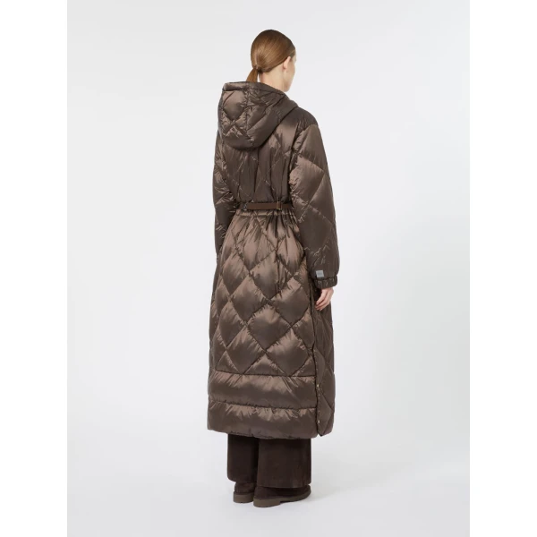 Max Mara Abete Long Quilted Water-Repellent Puffer in Brown | Coats | Coveti