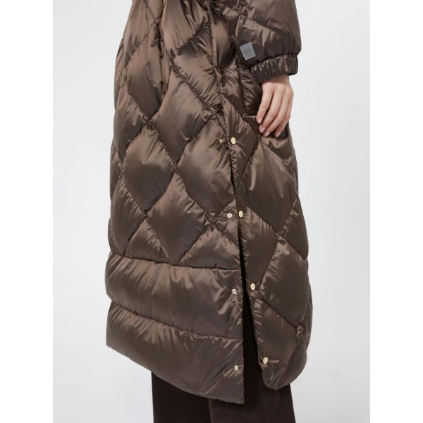 Max Mara Abete Long Quilted Water-Repellent Puffer in Brown | Coats | Coveti