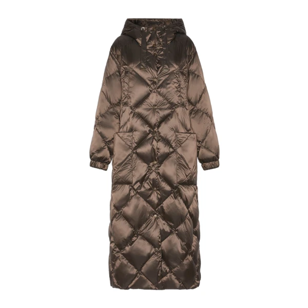 Max Mara Abete Long Quilted Water-Repellent Puffer in Brown | Coats | Coveti