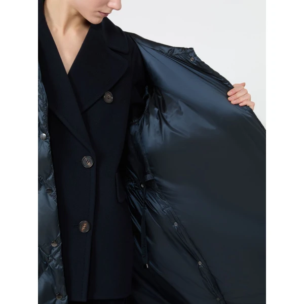 Max Mara Abete Long Quilted Water-Repellent Puffer in Midnight Blue | Coats | Coveti