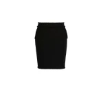 Max Mara Abile Short Wool Jersey Skirt in Black | Mini Skirts | Coveti