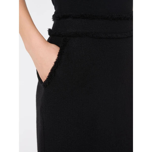 Max Mara Abile Short Wool Jersey Skirt in Black | Mini Skirts | Coveti
