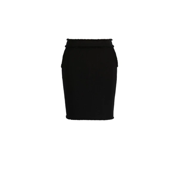 Abile Short Wool Jersey Skirt in Black