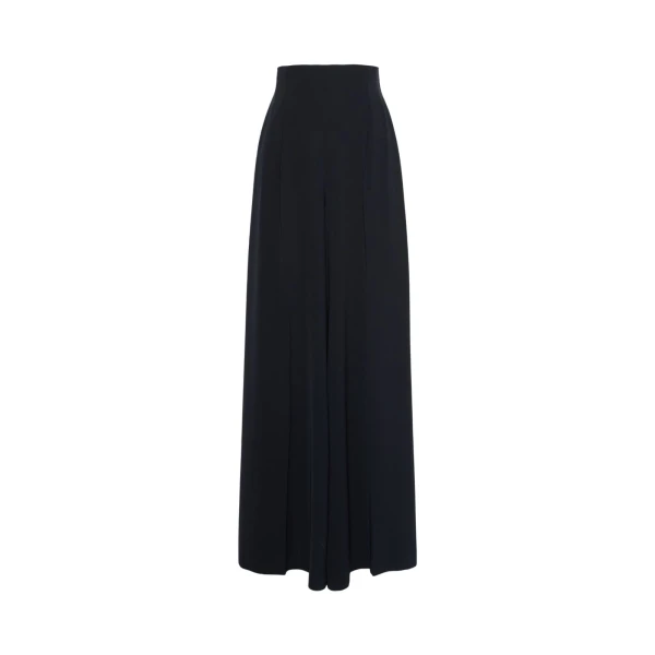 Max Mara Abilita High-Waisted Cady Trousers in Midnight Blue | Wide leg pants | Coveti