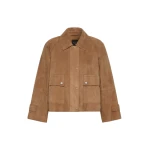 Max Mara Abito Soft Suede Jacket in Hazelnut Brown | Leather Jackets | Coveti