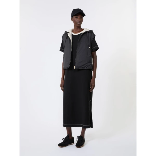 Max Mara Accenni Reversible Padded Canvas Gilet in Black | Vests | Coveti