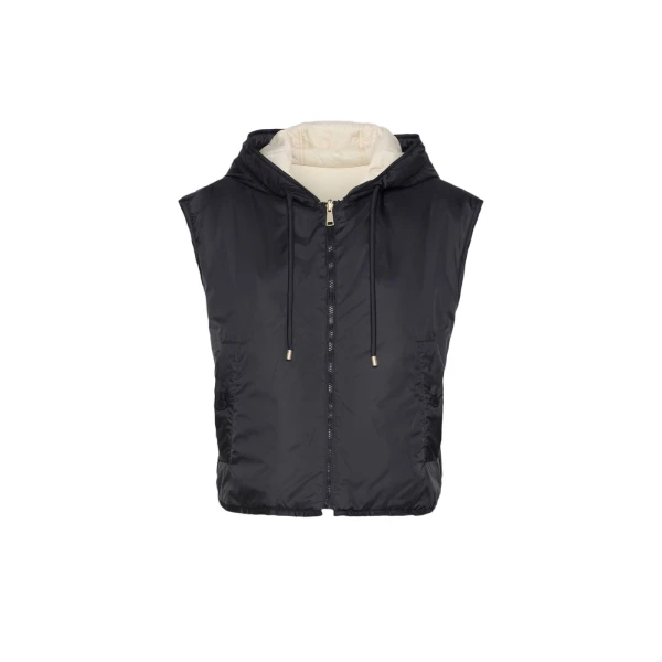 Accenni Reversible Padded Canvas Gilet in Black
