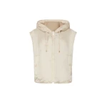 Max Mara Accenni Reversible Padded Canvas Gilet in Ivory | Vests | Coveti