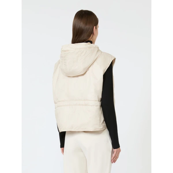 Max Mara Accenni Reversible Padded Canvas Gilet in Ivory | Vests | Coveti