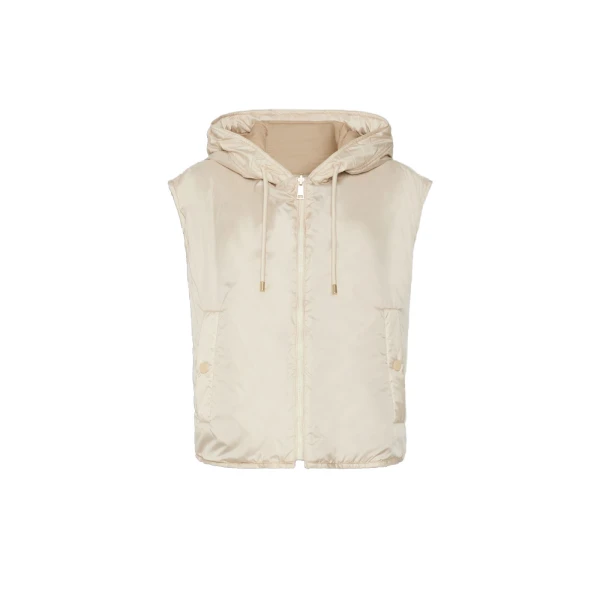 Accenni Reversible Padded Canvas Gilet in Ivory