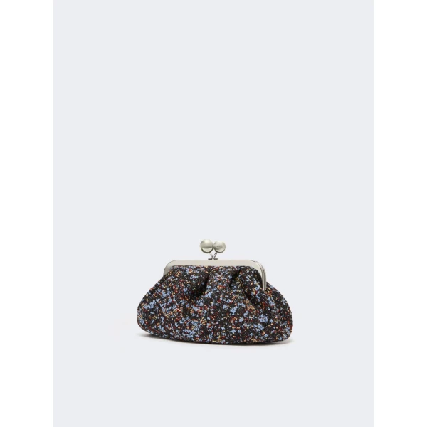 Max Mara Accenni Small Wool Boucle Pasticcino Bag in Avio Blue | Clutch Bags | Coveti