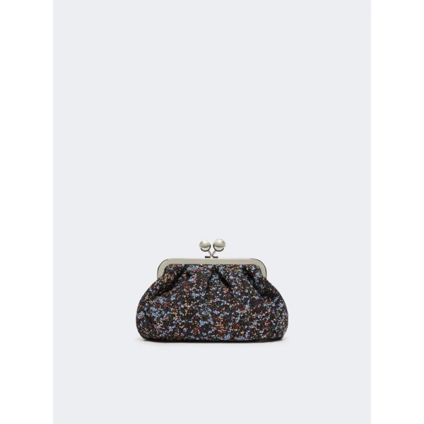 Max Mara Accenni Small Wool Boucle Pasticcino Bag in Avio Blue | Clutch Bags | Coveti