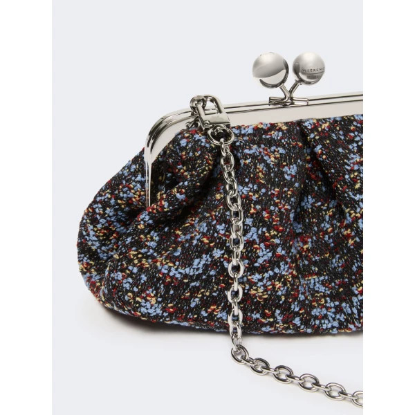 Max Mara Accenni Small Wool Boucle Pasticcino Bag in Avio Blue | Clutch Bags | Coveti