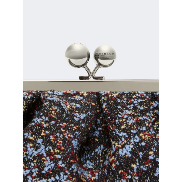Max Mara Accenni Small Wool Boucle Pasticcino Bag in Avio Blue | Clutch Bags | Coveti