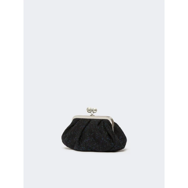 Max Mara Accenni Small Wool Boucle Pasticcino Bag in Black | Clutch Bags | Coveti