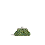 Max Mara Accenni Small Wool Boucle Pasticcino Bag in Green | Clutch Bags | Coveti