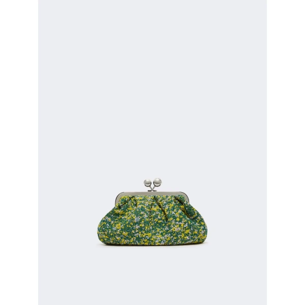 Max Mara Accenni Small Wool Boucle Pasticcino Bag in Green | Clutch Bags | Coveti
