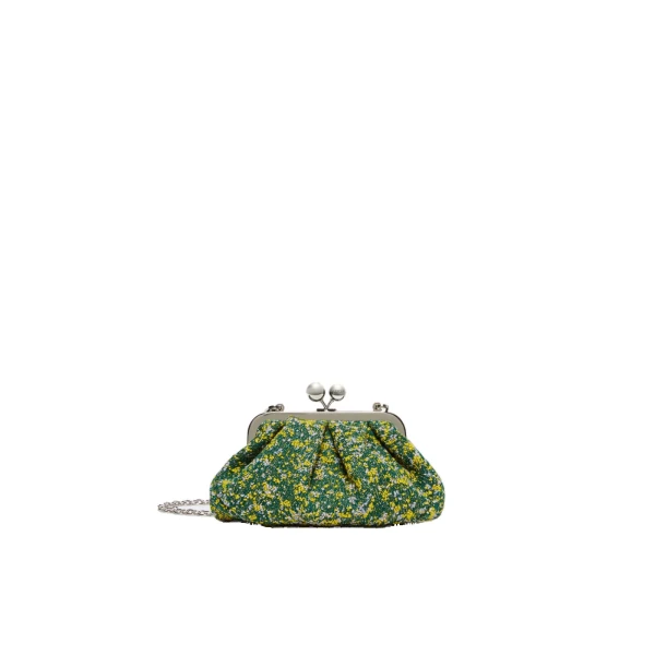 Max Mara Accenni Small Wool Boucle Pasticcino Bag in Green | Clutch Bags | Coveti