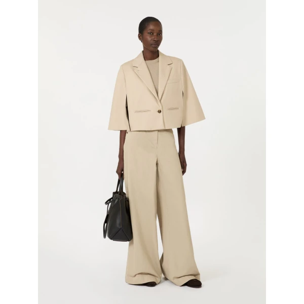 Max Mara Accento Water-Repellent Gabardine Cape in Stone Grey | Coats | Coveti