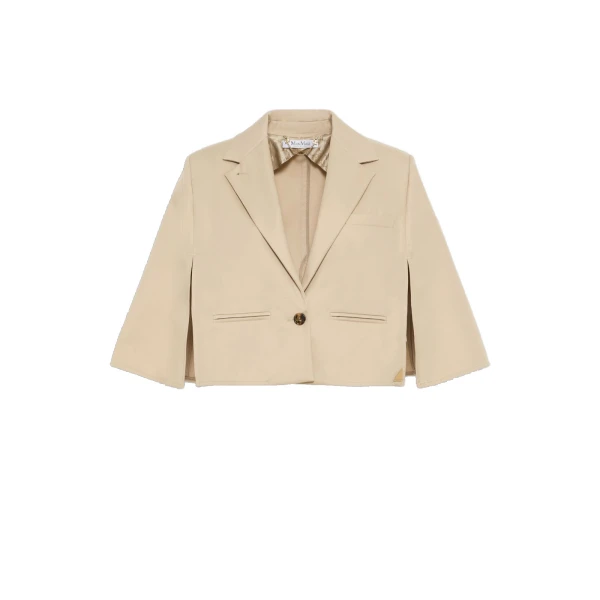Max Mara Accento Water-Repellent Gabardine Cape in Stone Grey | Women | Coveti