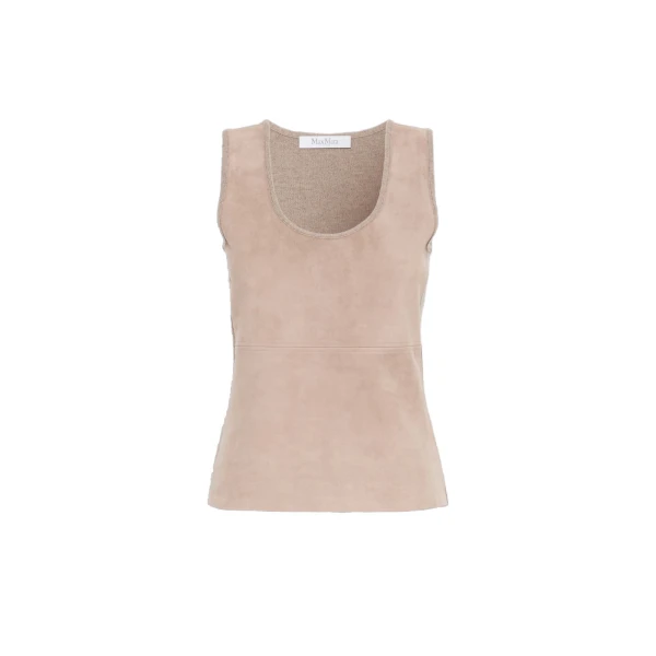 Max Mara Accordo Wool and Cashmere Top in Beige | Tops | Coveti