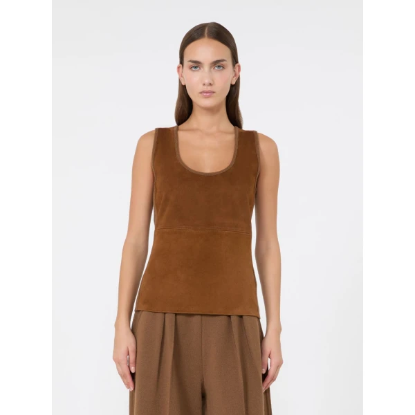 Max Mara Accordo Wool and Cashmere Top in Camel | Tops | Coveti