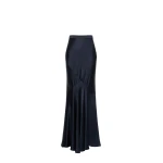 Max Mara Acerbo Long Envers Satin Skirt in Midnight Blue | Maxi Skirts | Coveti