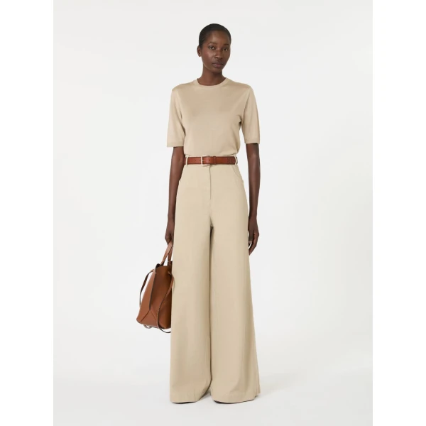 Max Mara Aceti Cashmere and Silk Sweater in Stone Grey | Sweaters | Coveti