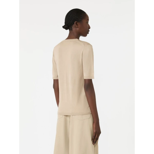 Max Mara Aceti Cashmere and Silk Sweater in Stone Grey | Sweaters | Coveti