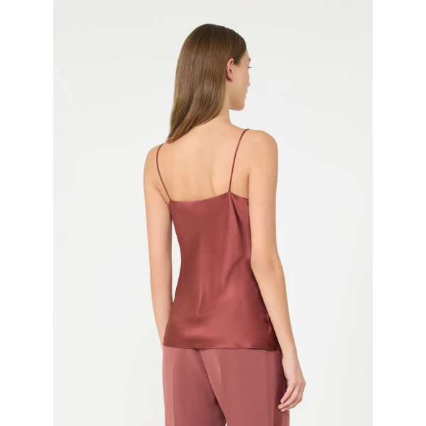 Max Mara Aceti Silk Satin Top in Antique Rose | Blouse | Coveti