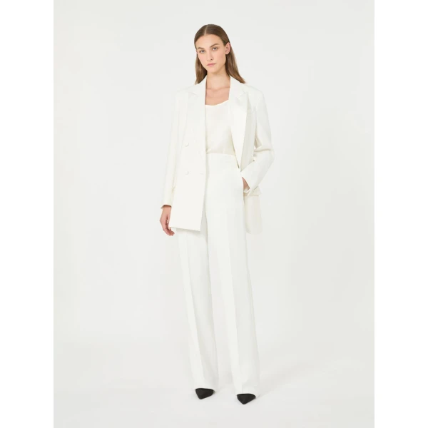 Max Mara Aceti Silk Satin Top in Silk White | Blouse | Coveti