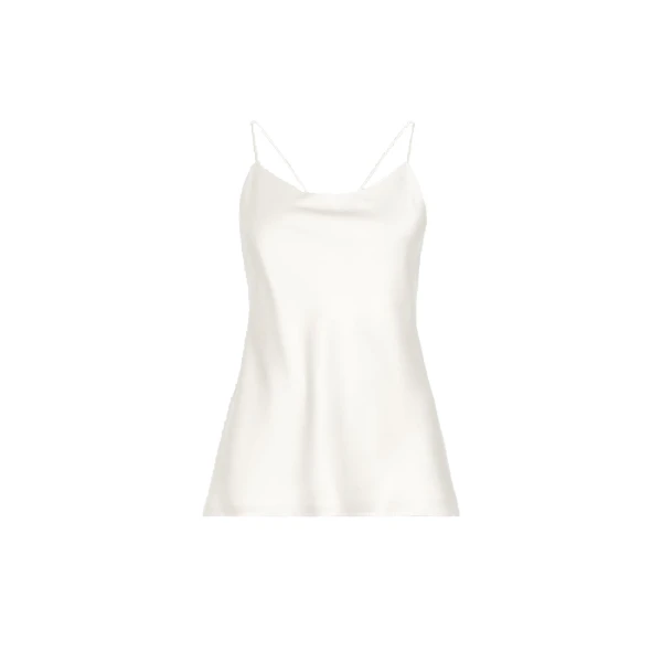 Max Mara Aceti Silk Satin Top in Silk White | Blouse | Coveti