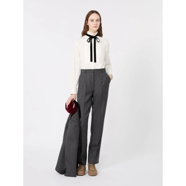 Max Mara Aceto Poplin Tuxedo Shirt in Optical White | Shirts | Coveti