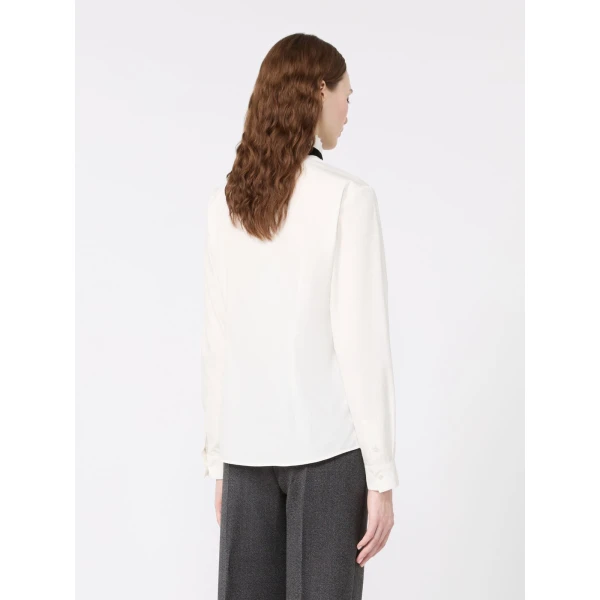 Max Mara Aceto Poplin Tuxedo Shirt in Optical White | Shirts | Coveti