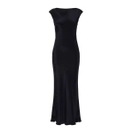 Max Mara Acino Slim-Fit Silk Crepe de Chine Dress in Ultramarine | Maxi Dresses | Coveti