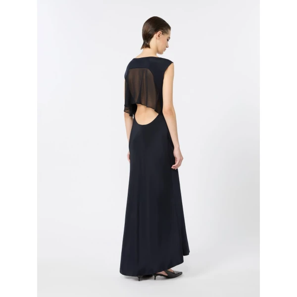Max Mara Acino Slim-Fit Silk Crepe de Chine Dress in Ultramarine | Maxi Dresses | Coveti