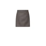 Max Mara Acinoso Short Felted Wool Skirt in Brown Grey | Mini Skirts | Coveti