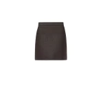 Max Mara Acinoso Short Felted Wool Skirt in Mud | Mini Skirts | Coveti