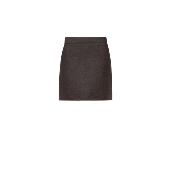 Acinoso Short Felted Wool Skirt in Mud