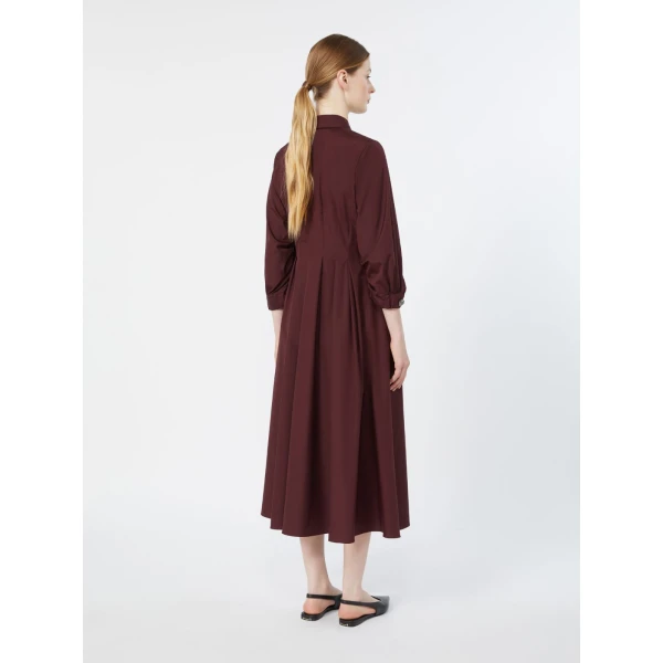 Max Mara Adagio Cotton Poplin Shirt Dress in Dark Red | Shirtdress | Coveti