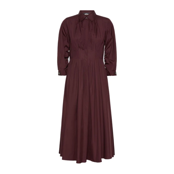 Adagio Cotton Poplin Shirt Dress in Dark Red